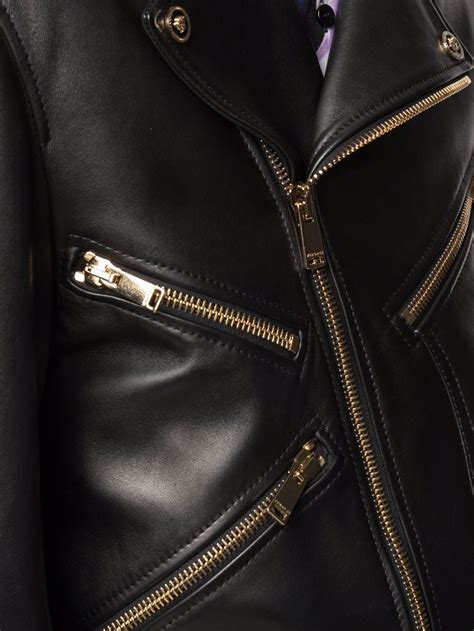 versace slash nappa leather biker|Versace Nappa Leather Biker Jacket .